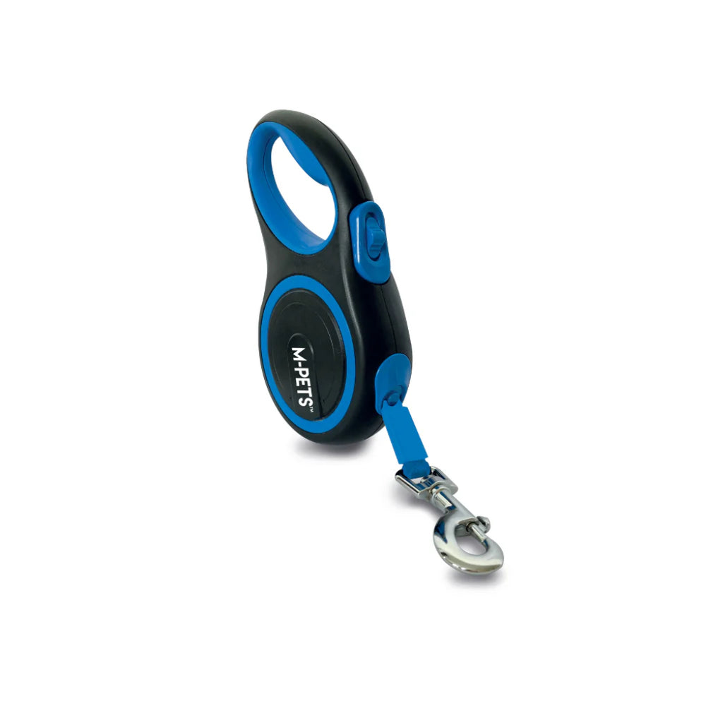 M-Pets Liberty Retractable Tape Leash for Dogs Blue 5m