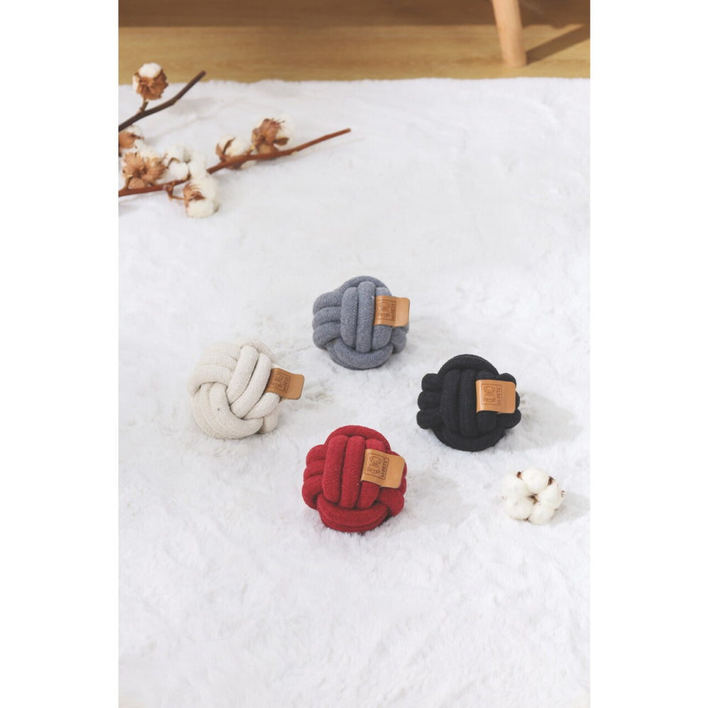 M-Pets Cotton Rope Ball Dog Toy for Dental Care Red 6.5cm