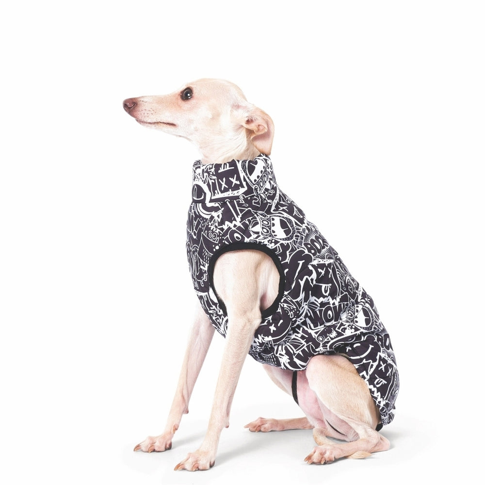 M-Pets Urban Style Winter Dog Jacket Black & White Medium