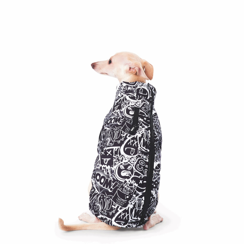 M-Pets Urban Style Winter Dog Jacket Black & White Medium
