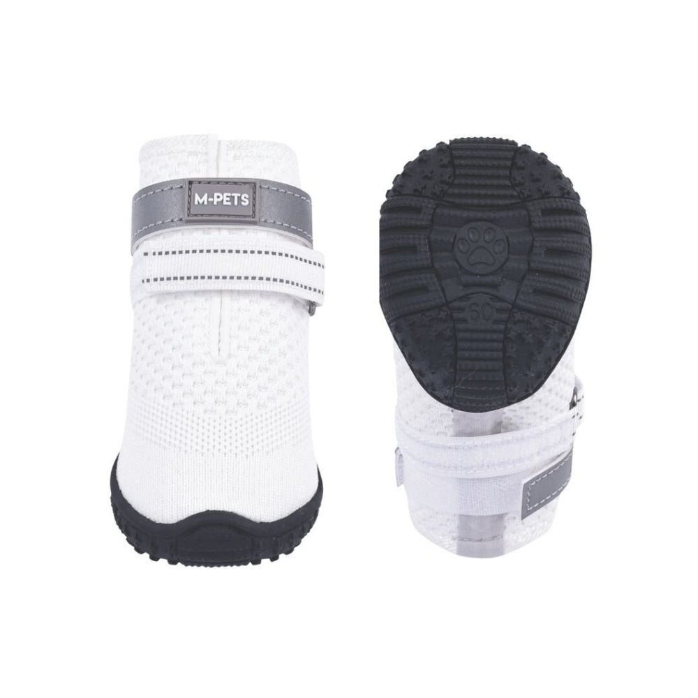 M-Pets Flexi Dog Shoe White XS - Breathable, Non-Slip, Reflective