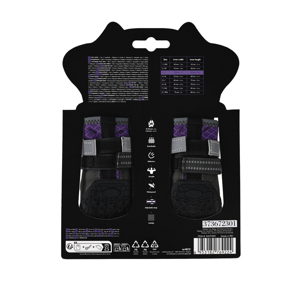 M-Pets Flexi Dog Shoes Purple XS - Non-Slip Breathable Paw Protection