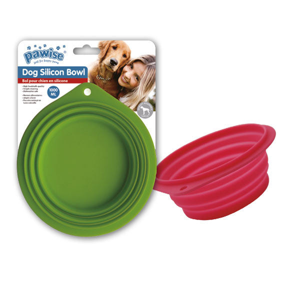 Pawise Collapsible Silicone Pet Travel Bowl for Food and Water 500ml