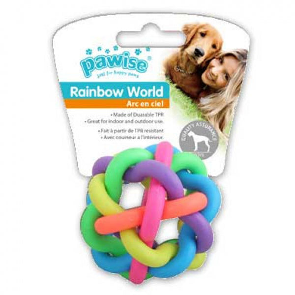 Pawise Rainbow World Braided Ball Dog Toy 7.5cm