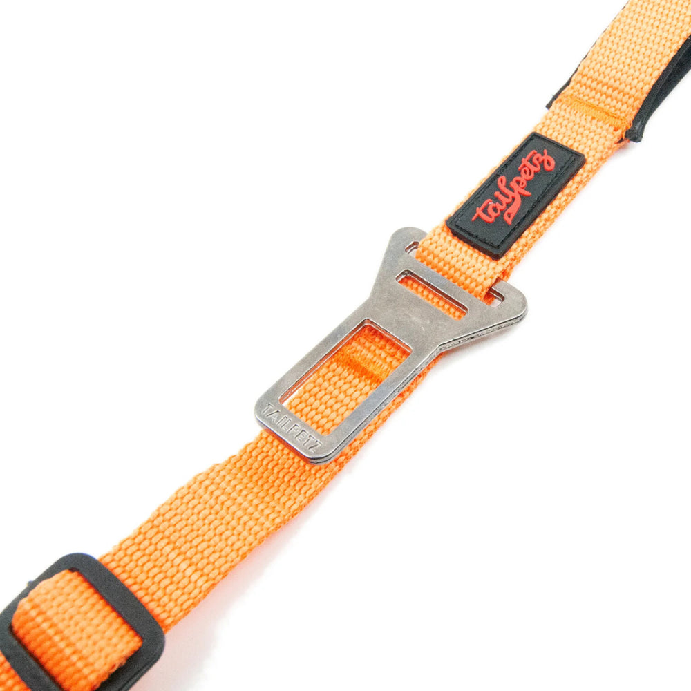 Tailpetz Dog and Cat Leash with Seat Belt Buckle Orange Medium