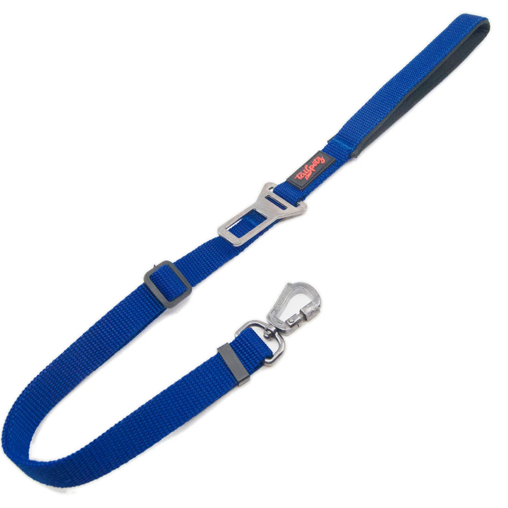Tailpetz Dog and Cat Leash with Seat Belt Buckle Navy Blue M