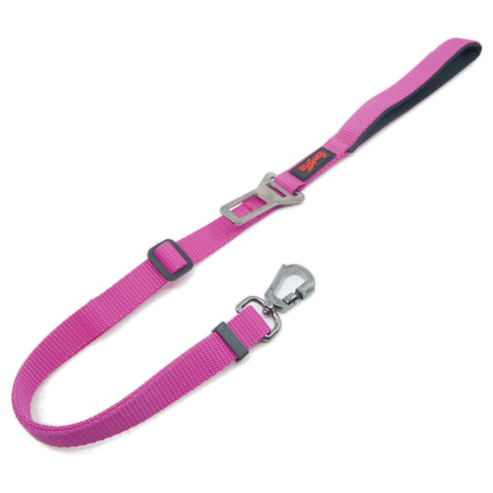 Tailpetz Fuchsia Pet Leash with Seat Belt Buckle Size M
