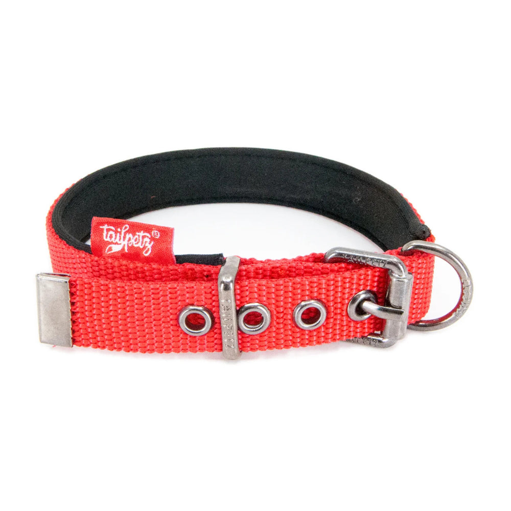 Tailpetz Comfy Soft Texture Dog Collar Red Large