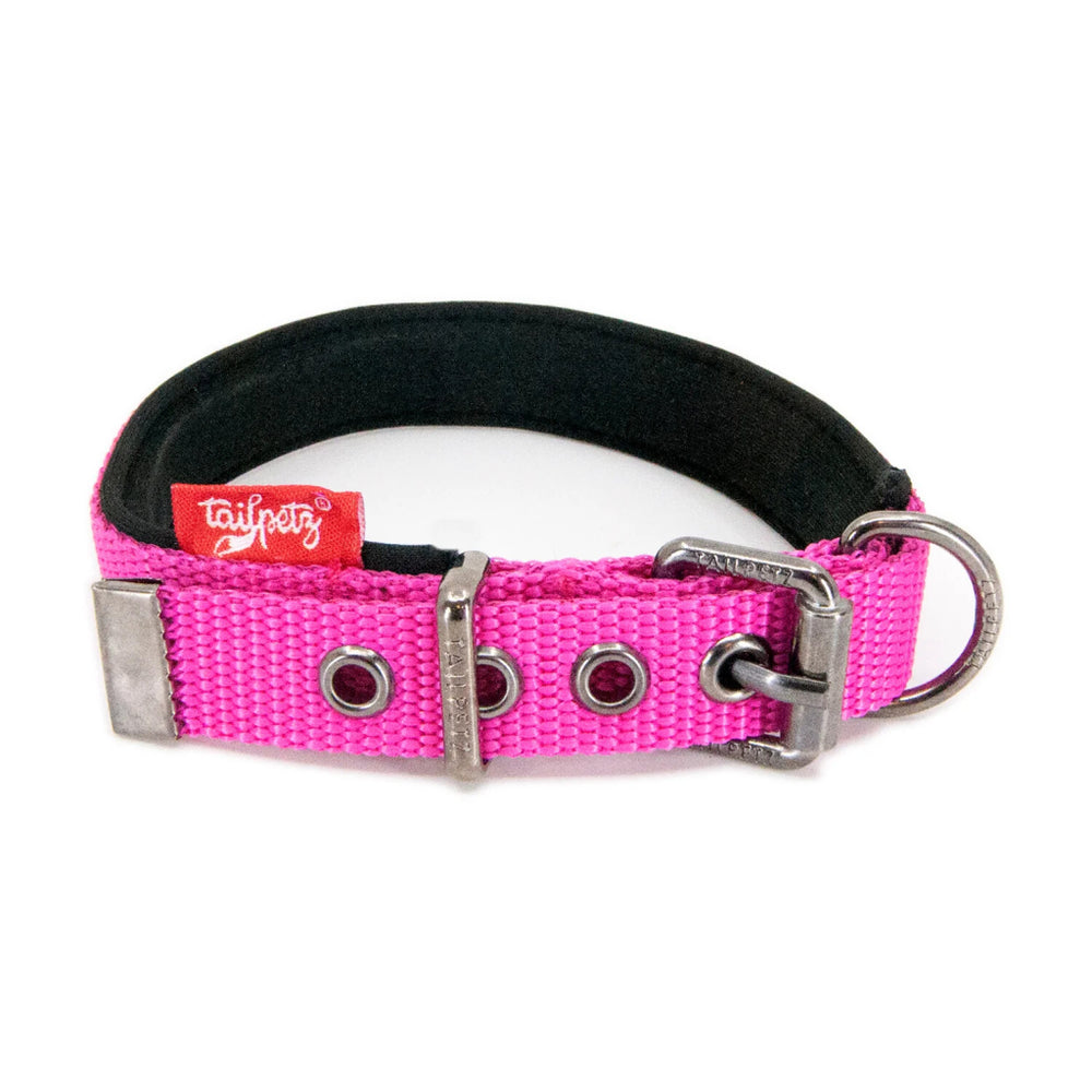 Tailpetz Comfy Soft Texture Dog Collar Fuchsia Large