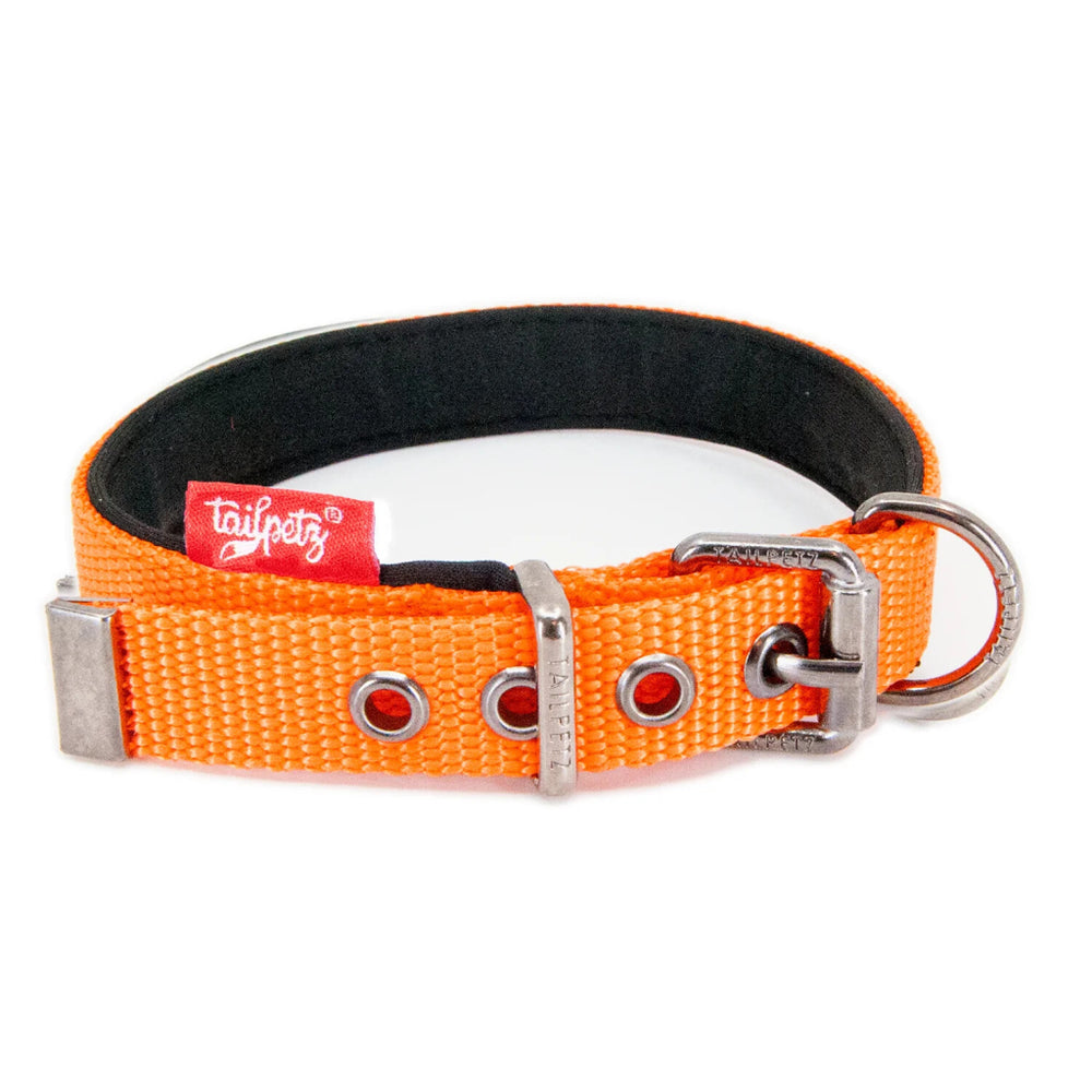 Tailpetz Comfy Soft Texture Dog Collar Orange Large