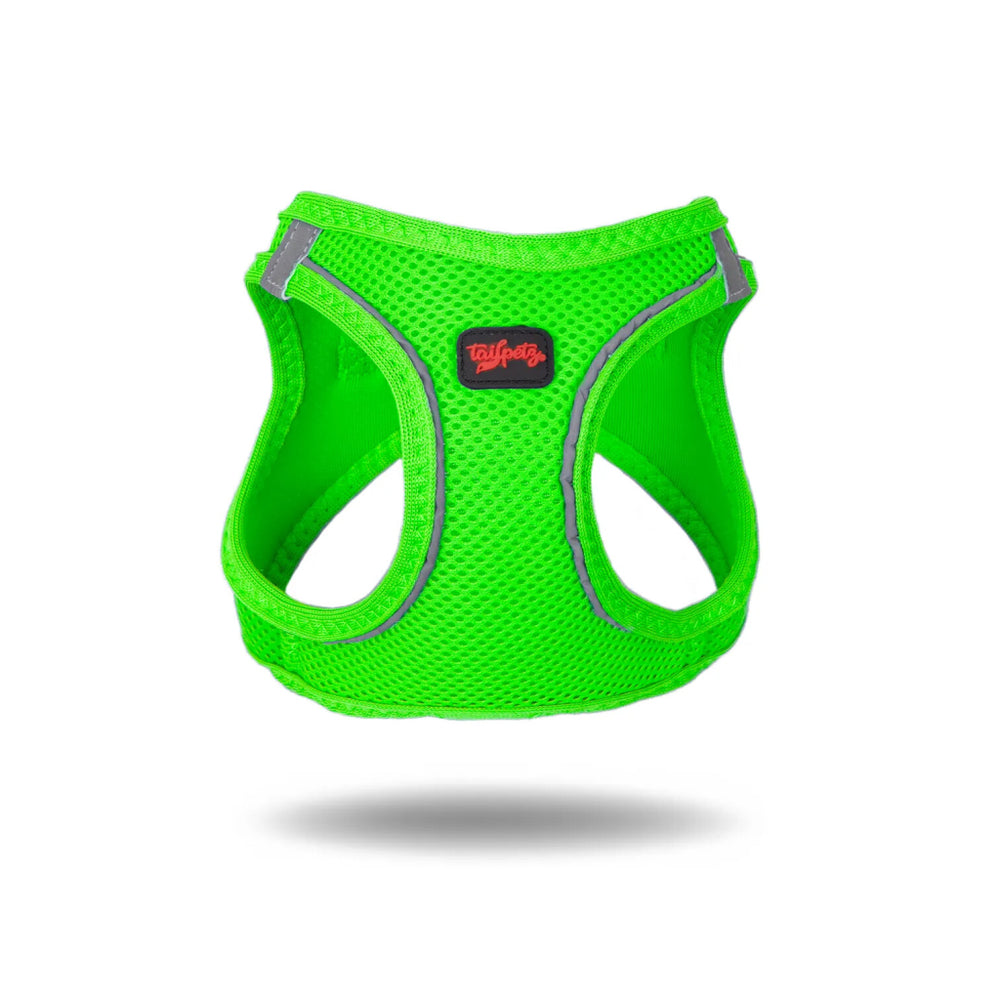 Tailpetz Air-Mesh Small Breed Dog Harness Neon Green 36-44cm S