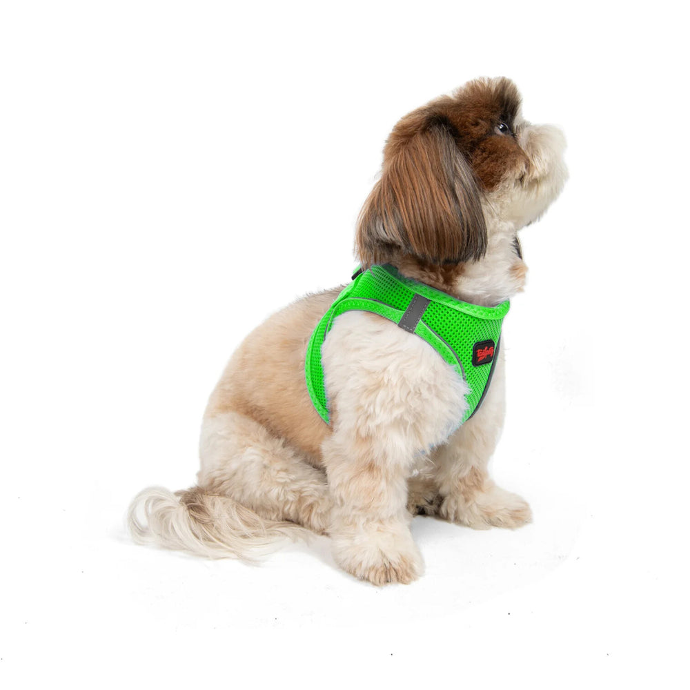 Tailpetz Air-Mesh Small Breed Dog Harness Neon Green 36-44cm S