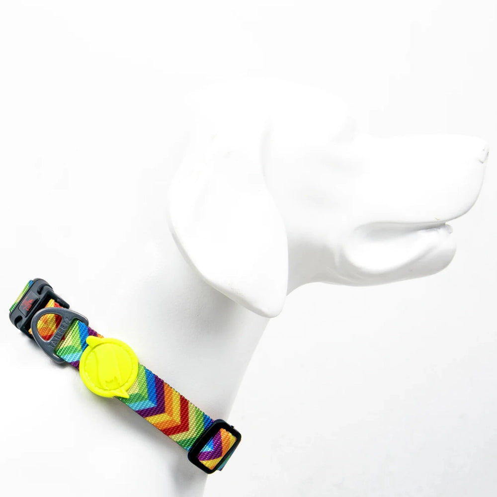 Tailpetz Rainbow Dog Collar Durable Comfort Design Large