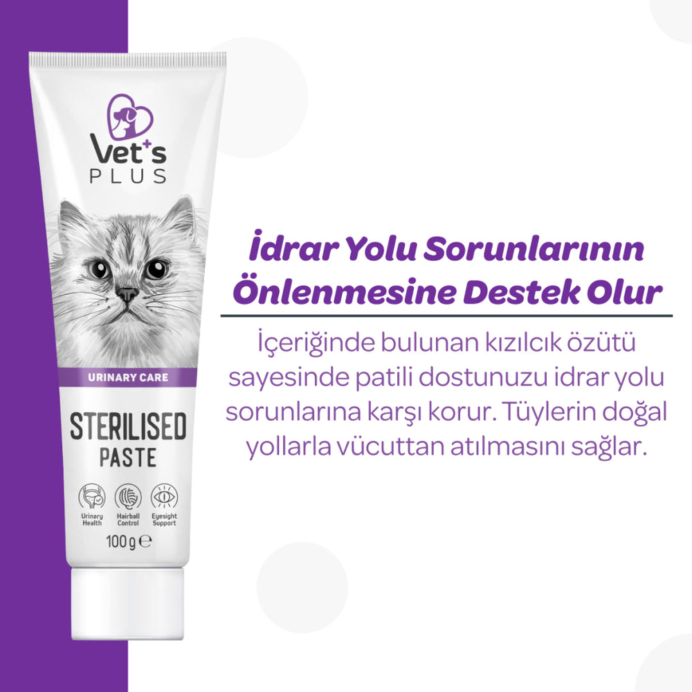 Vet's Plus Sterilized Cat Malt Paste for Urinary Support 100g