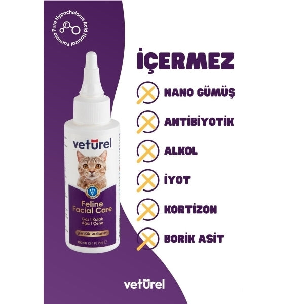 Veturel Cat Face and Acne Care Solution for Hygiene 100ml