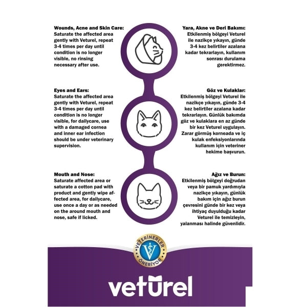 Veturel Cat Face and Acne Care Solution for Hygiene 100ml