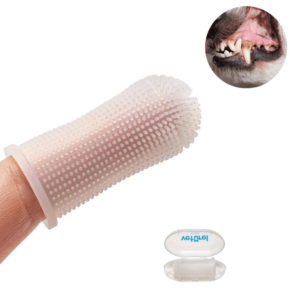 Veturel Silicone Finger Toothbrush for Cats & Small Dogs 5cm