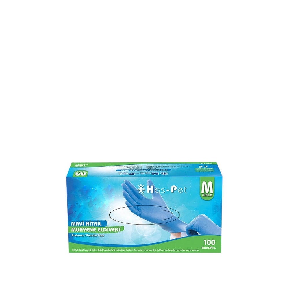 Has-Pet Nitrile Examination Gloves Blue Medium 100 Count - Latex-Free, Puncture Resistant Medical Gloves Has-Pet Nitrile Examination Gloves Blue Medium 100 Count Nitrile Examination Gloves, Medical Gloves, Disposable Gloves, Blue Examination Gloves, Medium Size Gloves, Latex-Free Gloves, Puncture Resistant Gloves, Medical Professionals, Hygiene Essentials, Bulk Medical Supplies, Protective Gear, Healthcare Products