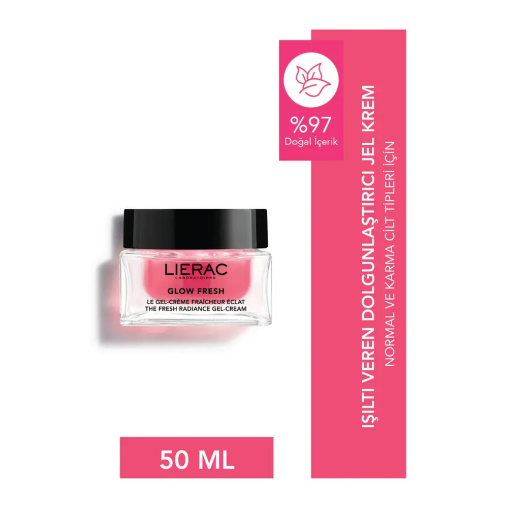 Lierac Glow Fresh Radiance Gel-Cream 50 ml - Hyaluronic Acid Hydrating Gel Cream