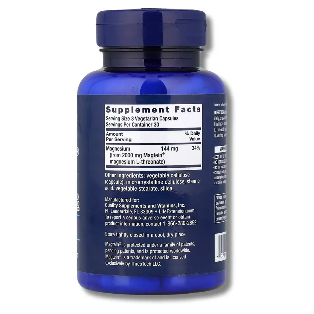 Life Extension Neuro-Mag Magnesium L-Threonate Supplement 90 Capsules