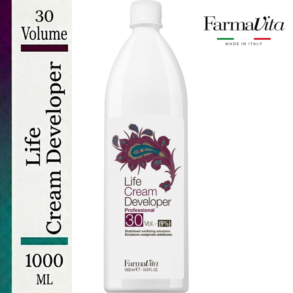 Farmavita Life Cream Developer 30 Volume Hair Lightener 1000 ml