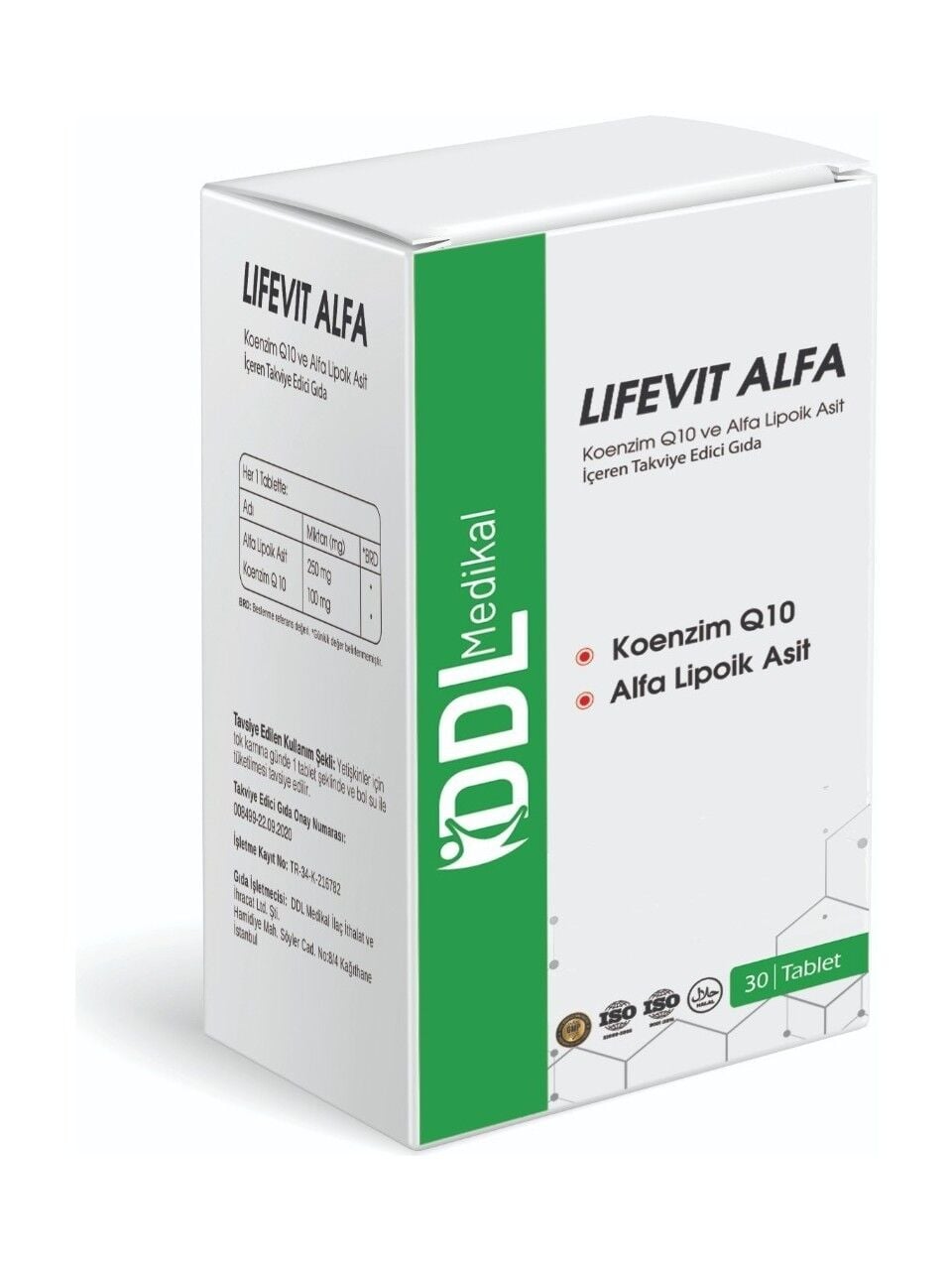 Lifevit Alfa Coenzyme Q10 & Alpha Lipoic Acid Supplement 30 Tablets