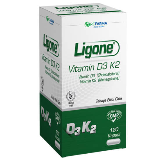 Rcfarma Ligone Vitamin D3 K2 Daily Support 120 Capsules
