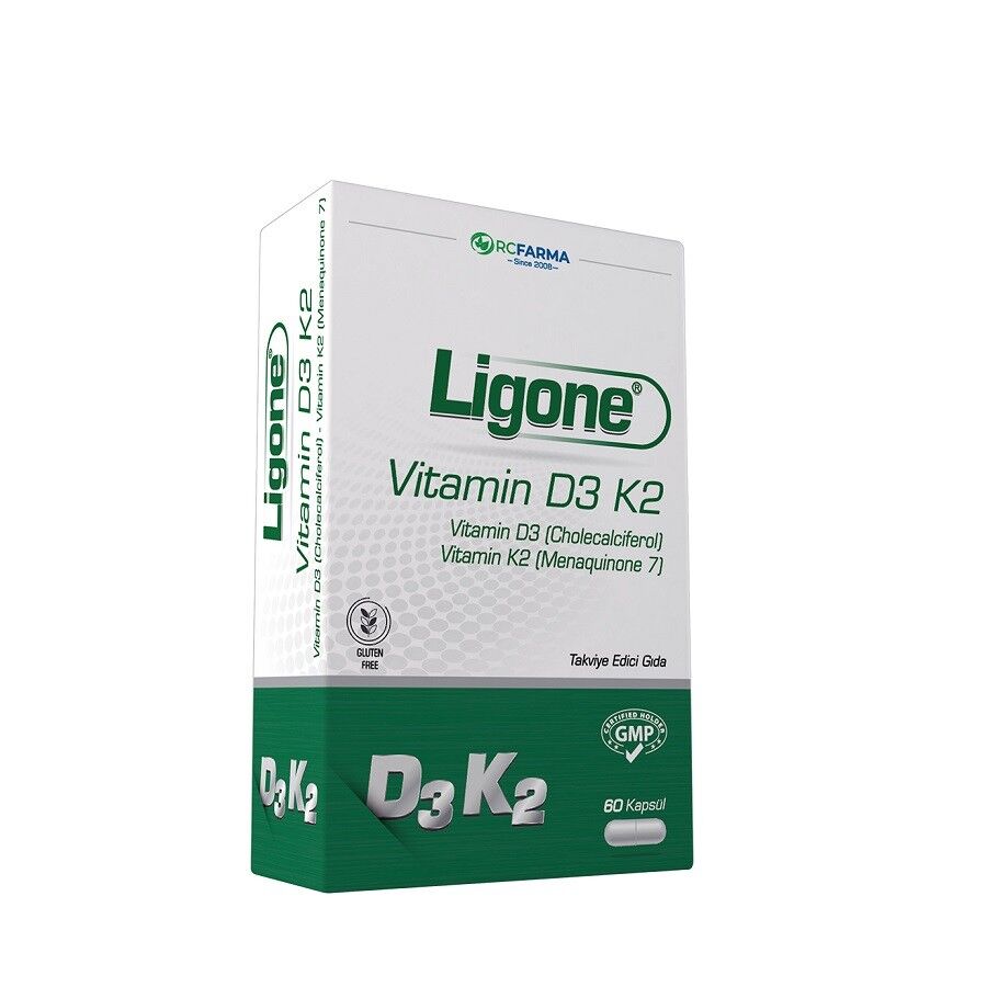 Ligone Vitamin D3 & K2 Support Supplement 60 Capsules