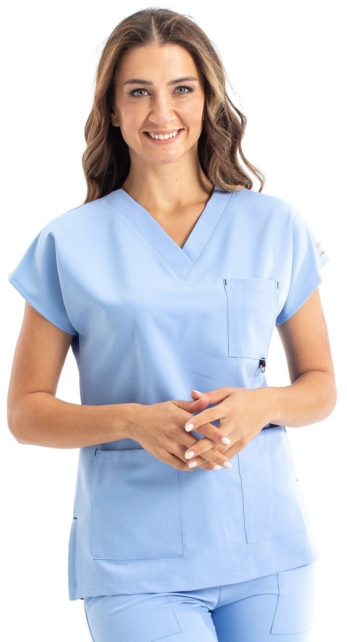 Labor Dr. Elastik Lycra Women's Surgical Scrubs in Sea Blue