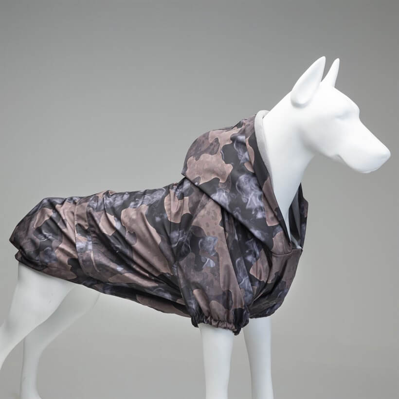 Lindo Ghost Fleece Lined Waterproof Dog Raincoat Size 6