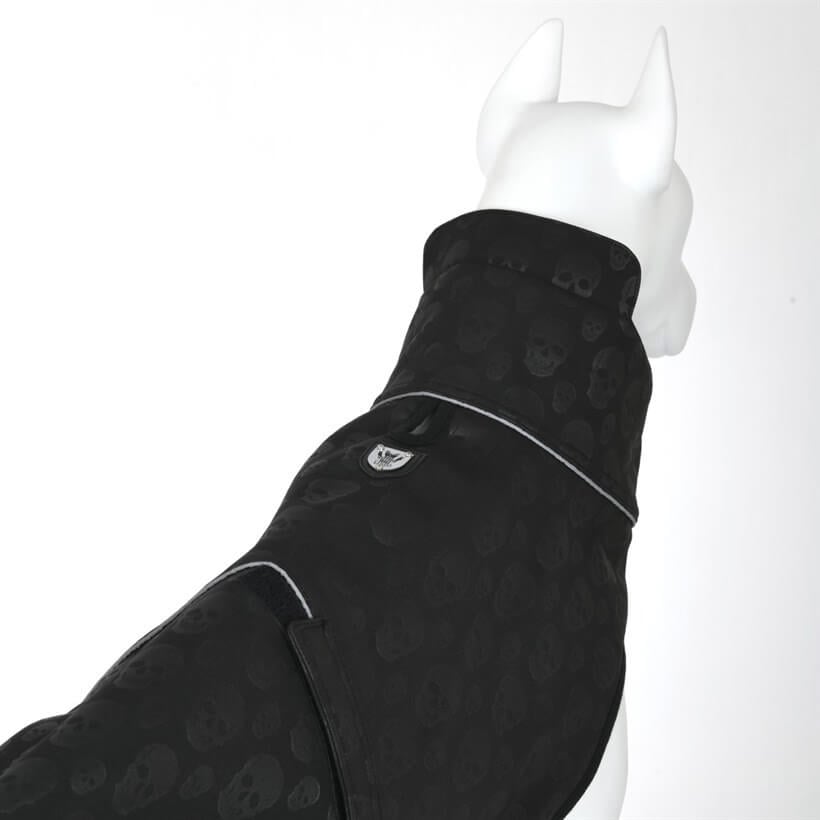 Lindo SoftShell Black Skull Dog Raincoat Water Repellent Size 2