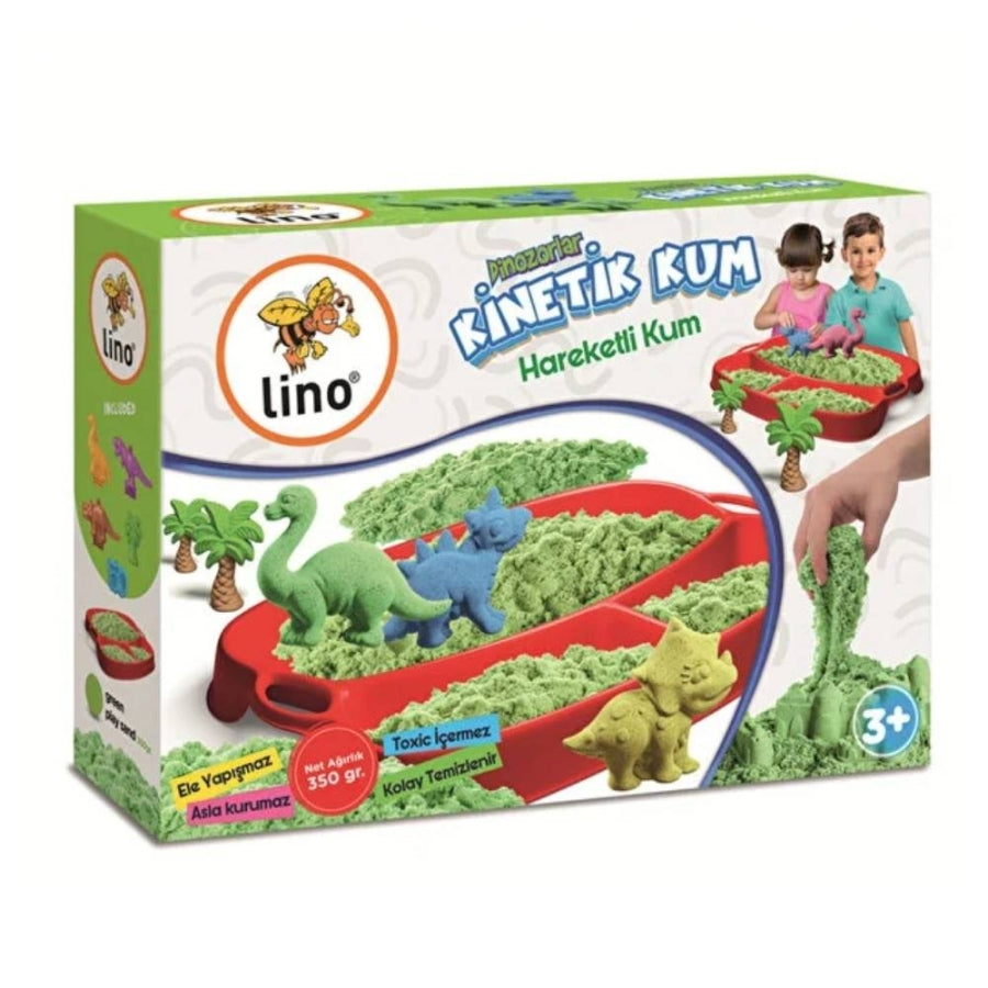 Lino Kinetic Sand Dinosaur Set with Tray and Molds 350g