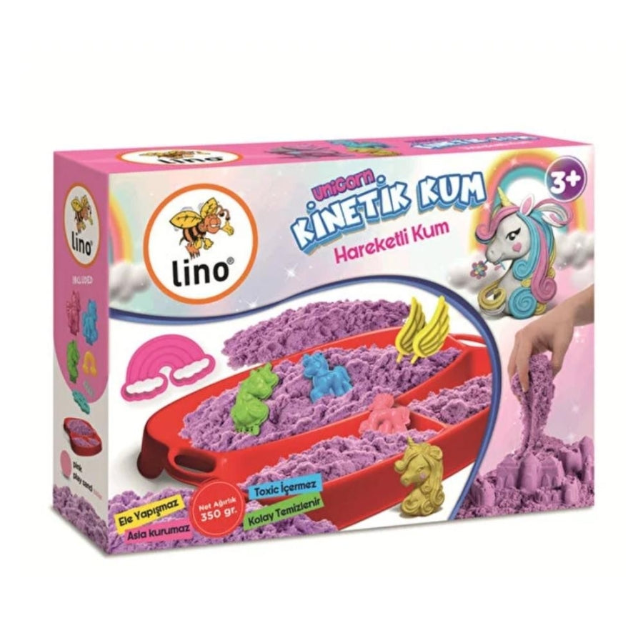Lino Kinetic Sand Unicorn Set with Tray and Molds 350g
