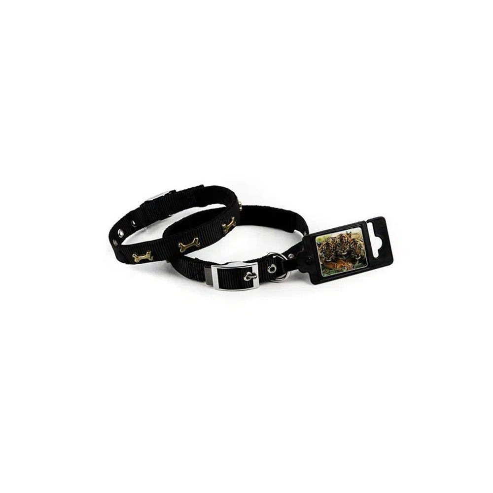 Lion Soft Texture Metal Bone Pattern Dog Collar 45 cm