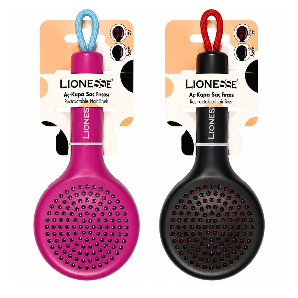 Lionesse 8912 Folding Hair Brush Portable Travel Detangler