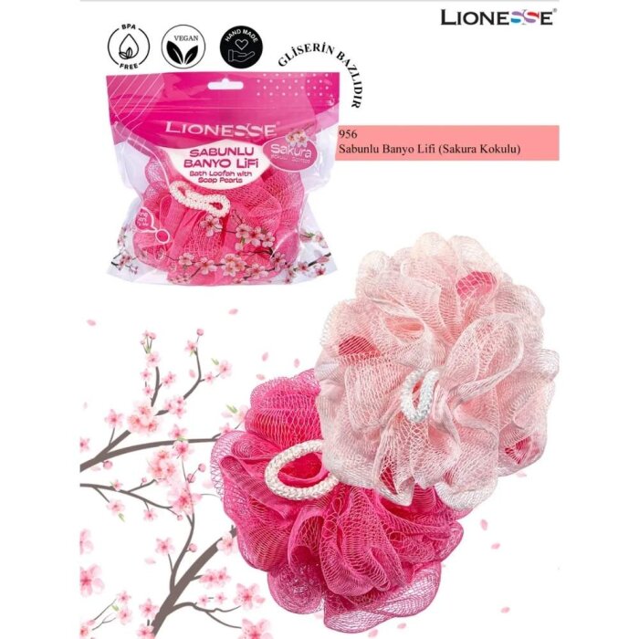 Lionesse Sakura Soap Infused Bath Sponge 956