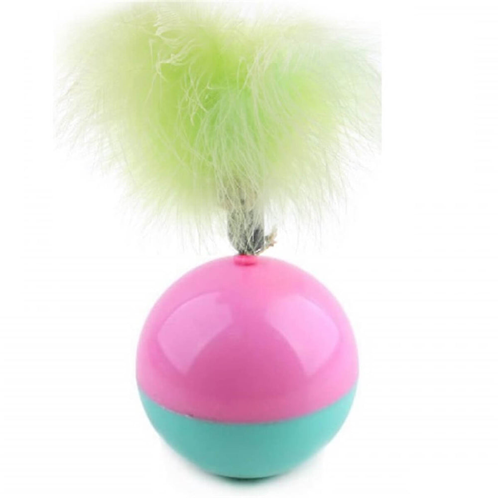 Pet Corn Wobble Feather Mouse Cat Toy for Active Play