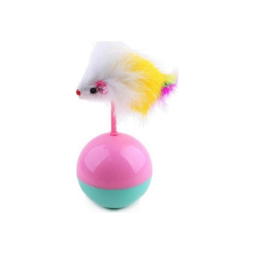 Pet Corn Wobble Feather Mouse Cat Toy for Active Play