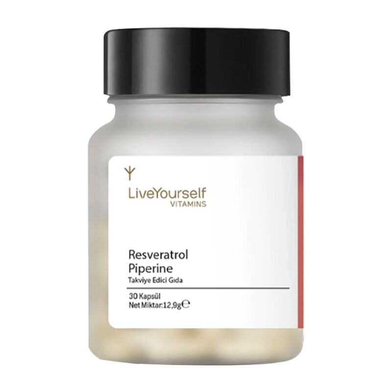 Liveyourself Resveratrol & Piperine Dietary Supplement 30 Capsules