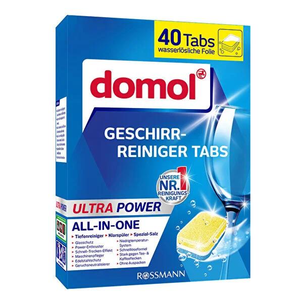 Domol 3-in-1 Dishwasher Tablets Ultra Power - 40 Count - Eco-Friendly, Low Temperature Cleaning Domol 3-in-1 Dishwasher Tablets - Effortless Cleaning Dishwasher tablets, 3-in-1 dishwasher detergent, Eco-friendly dishwasher tablets, Low temperature dishwasher cleaning, Dishwasher maintenance products, Zinc-free dishwasher detergent, Domol, Household cleaning, Dish cleaning, Sparkling clean dishes, Efficient cleaning, Dishwasher care