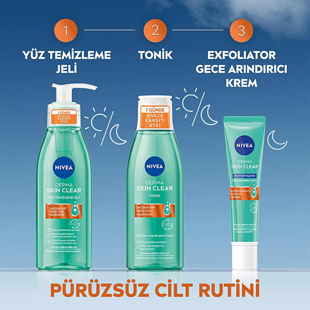 Nivea Derma Skin Clear Acne Face Wash: Deep Cleansing Salicylic Acid & Niacinamide Gel for Blemish & Pore Control, Oily & Acne-Prone Skin Nivea Acne Face Wash: Salicylic Acid Cleanser for Clear Skin acne face wash, salicylic acid cleanser, niacinamide face wash, pore minimizing cleanser, oily skin cleanser, blemish control face wash, deep cleansing face gel, Nivea Derma Skin Clear, blackhead removal cleanser, whitehead removal cleanser, face wash, cleanser, salicylic acid, niacinamide, sea salt, oily skin, 