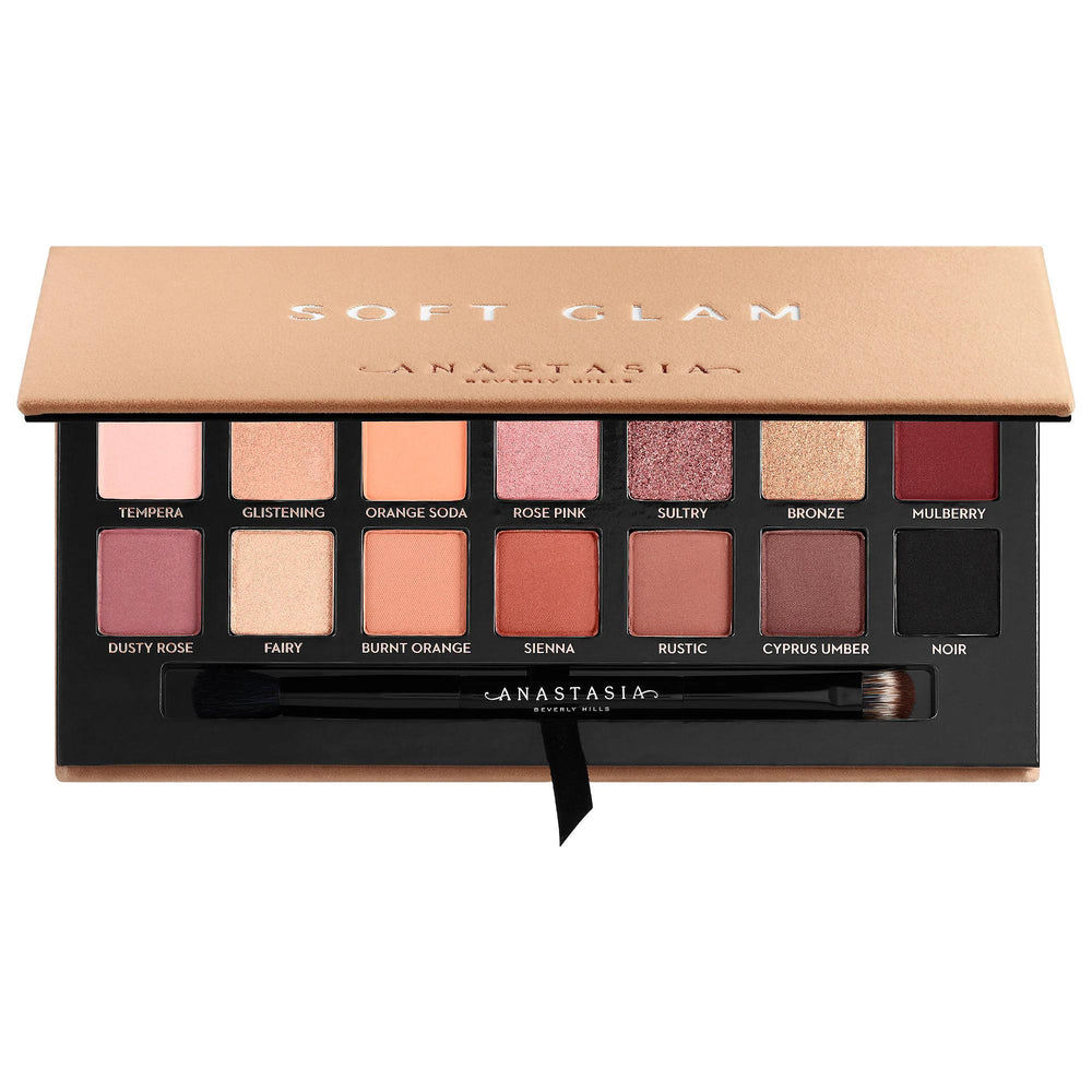 Soft Glam Eyeshadow Palette - 14 Shades with Luxurious Packaging, Paraben-Free & Sulfate-Free Makeup Soft Glam Eyeshadow Palette - Luxurious 14 Shade Makeup eyeshadow palette, makeup palette, Soft Glam Eyeshadow, luxury eyeshadow, paraben-free makeup, sulfate-free eyeshadow, makeup for sensitive skin, clean beauty products, 14 shade eyeshadow, ultra-matte eyeshadow, duo chrome eyeshadow, metallic eyeshadow, double-ended shadow brush, luxurious makeup packaging
