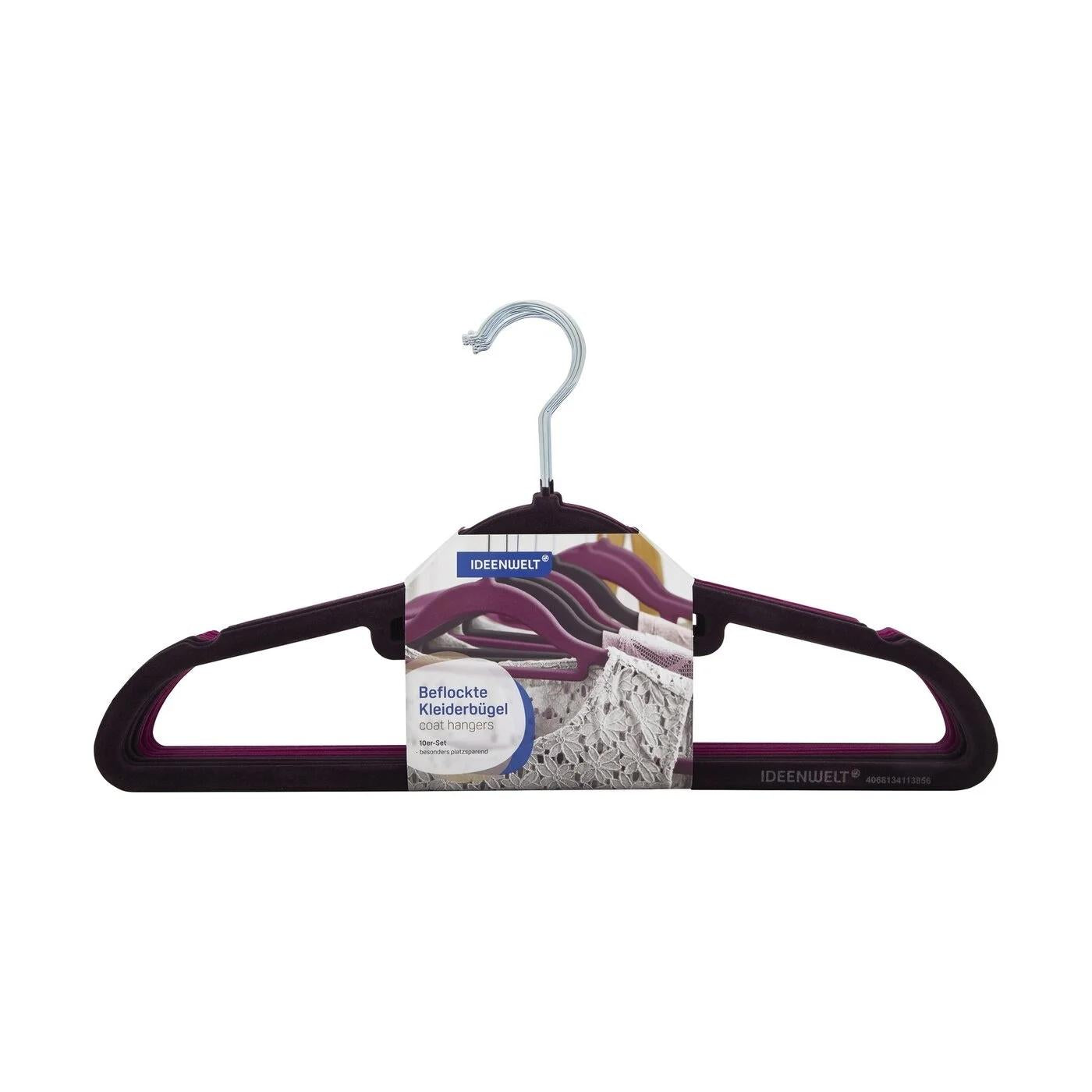 Ideenwelt Burgundy Padded Clothes Hangers 8-Pack