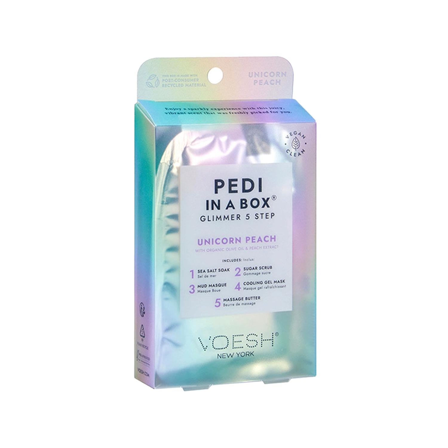Voesh New York Unicorn Glimmer Pedicure Kit: 5-Step At-Home Foot Care Set for a Sparkly, Themed Spa Experience Voesh Unicorn Pedicure Kit: At-Home Spa, Sparkling Foot Care pedicure kit, at home pedicure, unicorn pedicure, glitter pedicure, foot care set, Voesh pedicure, 5 step pedicure, pedicure, foot care, spa treatment, at-home spa, unicorn scent, glitter effect, self-care, pampering, novelty beauty product, themed pedicure, gifts for her, foot scrub, foot mask, foot soak, relaxing pedicure, glimmer, spar