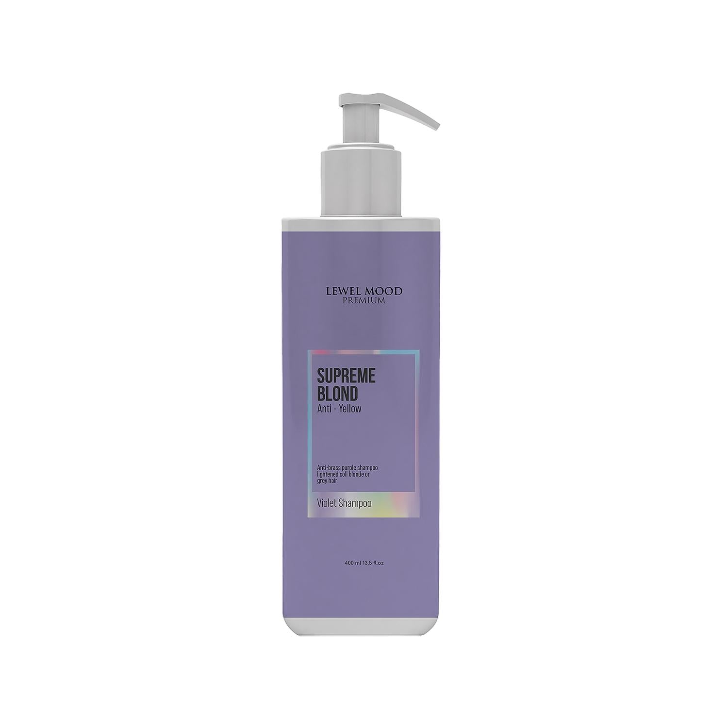 Lewel Mood Premium Supreme Blond Purple Shampoo - Anti-Brassiness, 13.53 fl oz Lewel Mood Purple Shampoo - Anti-Brassy Blonde Hair Care purple shampoo, anti-brassiness shampoo, blonde hair care, color-treated hair products, premium hair shampoo, hair color maintenance, brassy tone correction, Lewel Mood, Supreme Blond, 13.53 fl oz, hair care, color vibrancy, salon quality, professional hair care
