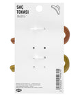 Eklips Frosted Figured Hair Clips in Green & Brown, 2 Pack