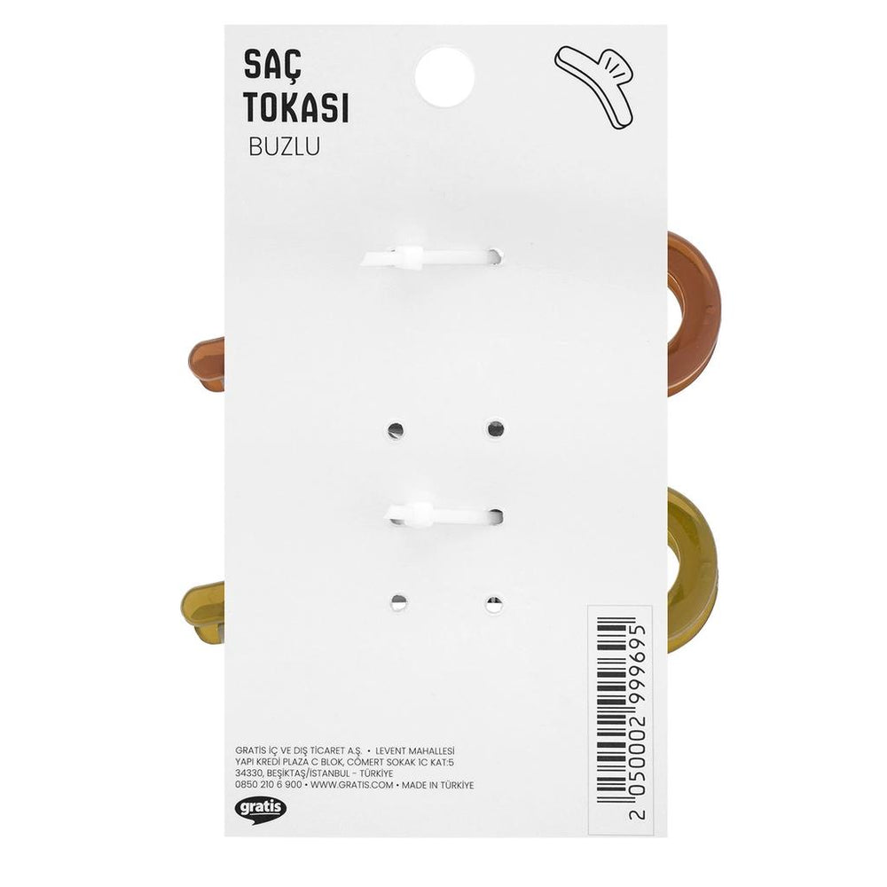 Eklips Frosted Figured Hair Clips in Green & Brown, 2 Pack