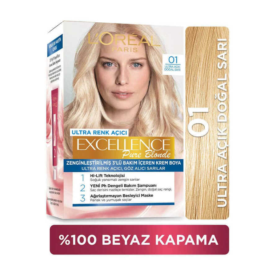 L'Oreal Paris Excellence Pure Blonde Hair Dye 01 Ultra Light Blonde