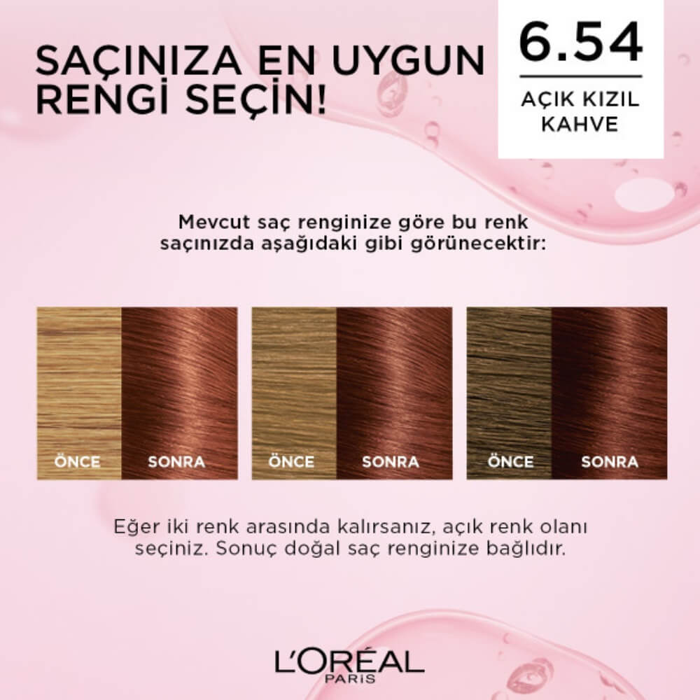 L'Oreal Paris Excellence Creme Gloss Hair Dye 6.54 Light Red Brown