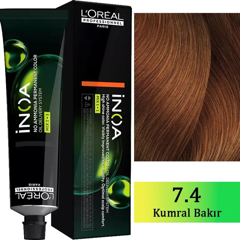 Loreal Professionnel Inoa Ammonia-Free Hair Color 7.4 Copper 60g